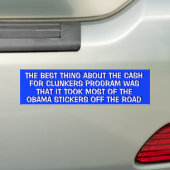 OBAMA - HET BESTE OVER DE KASS VOOR KLUNKERS BUMPERSTICKER (Op auto)