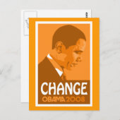 Obama - het Donkeroranje Briefkaart van de (Voorkant / Achterkant)