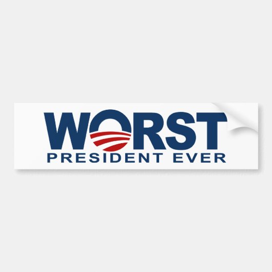 Obama - Het ergste President ooit Bumpersticker (Voorkant)
