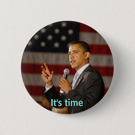 Obama Het is tijd-knop Ronde Button 5,7 Cm (Voorkant)