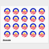 Obama hier komt de zon ronde sticker (Vel)