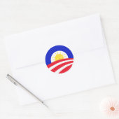 Obama hier komt de zon ronde sticker (Envelop)