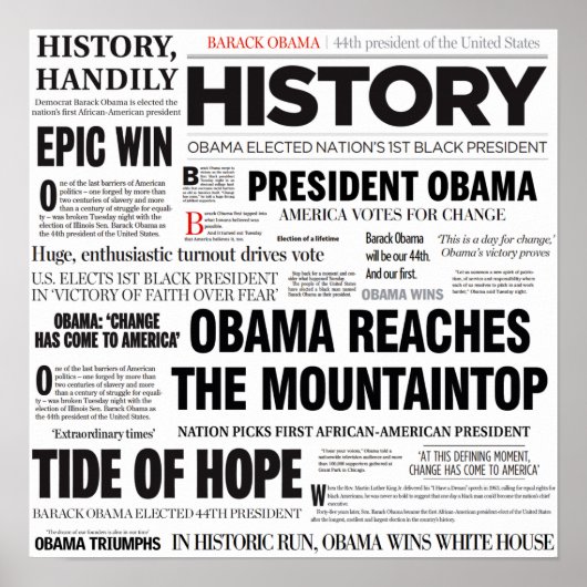 Obama: Historisch kopje Collage Poster (Voorkant)