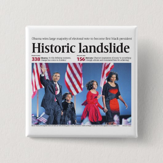 Obama: Historische Button landdia (Voorkant)