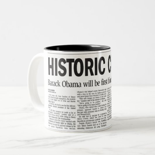 Obama: Historische Mok keuze (Voorkant links)