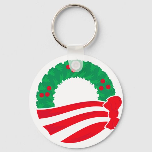 Obama Holiday Wreath Sleutelhanger (Voorkant)