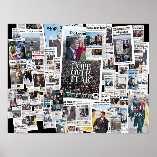 Obama: Hoop op poster over angst (Voorkant)