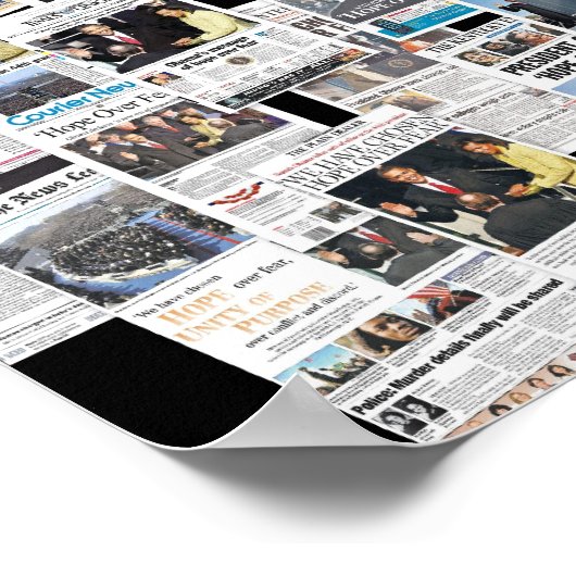 Obama: Hoop op poster over angst (Hoek)