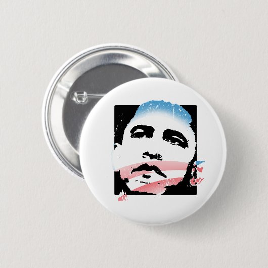OBAMA: HOOP RONDE BUTTON 5,7 CM (Voorkant /achterkant)
