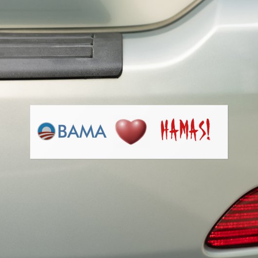 Obama hoort Hamas! Bumpersticker (Op auto)