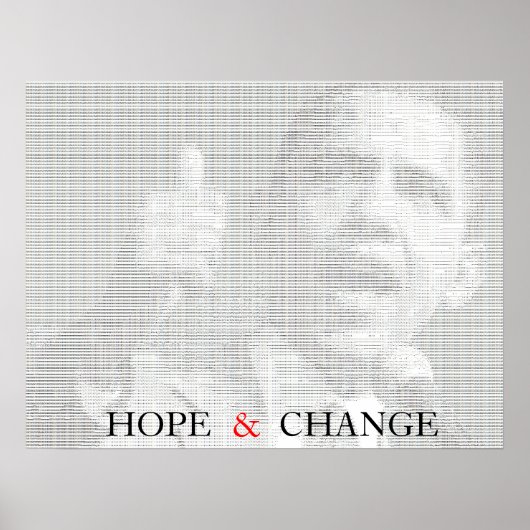 Obama Hope & Change Ascii Art Poster (Voorkant)