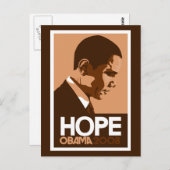 Obama - Hope Dark Brown Briefkaart (Voorkant / Achterkant)