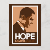 Obama - Hope Dark Brown Briefkaart (Voorkant)