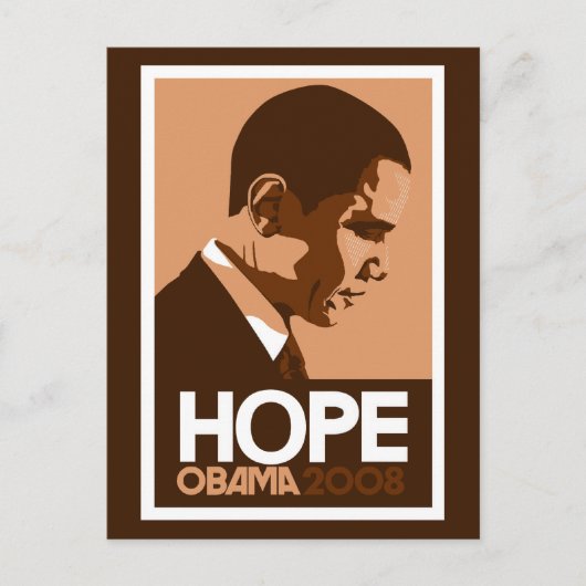 Obama - Hope Dark Brown Briefkaart (Voorkant)