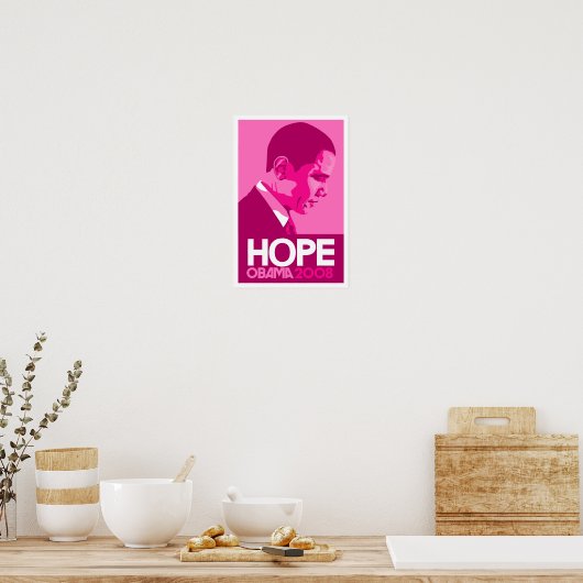 Obama - Hope Dark Pink Poster (Keuken)
