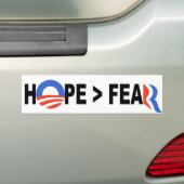 Obama Hope Greater dan Fear Romney 2012 Bumpersticker (Op auto)