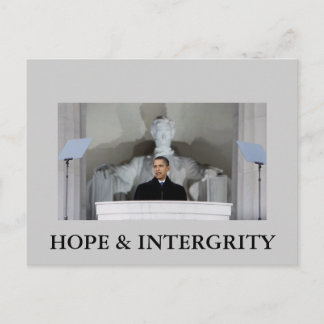 OBAMA HOPE & INTERGRITY BRIEFKAART
