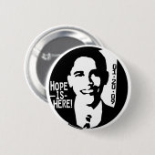 Obama Hope is here 2009 Ronde Button 5,7 Cm (Voorkant /achterkant)