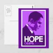Obama Hope Paars Briefkaart (Voorkant / Achterkant)