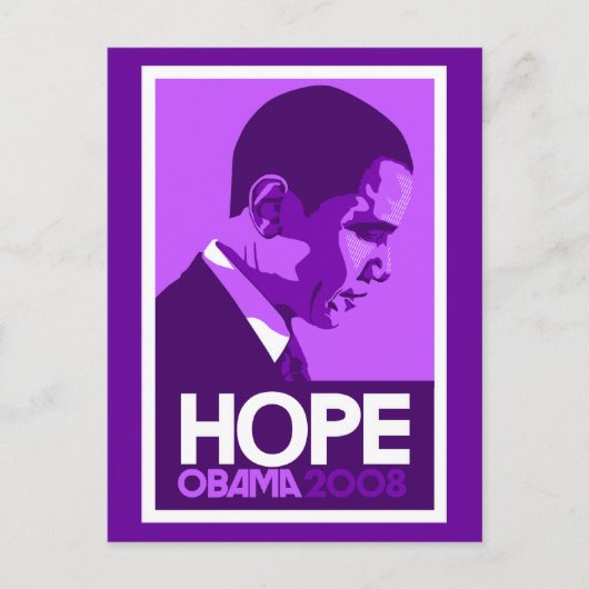 Obama Hope Paars Briefkaart (Voorkant)