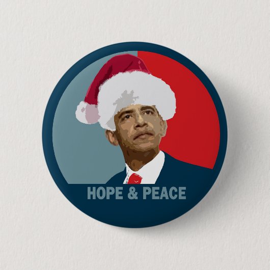 Obama Hope & Peace Ronde Button 5,7 Cm (Voorkant)