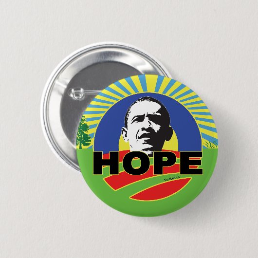 OBAMA HOPE RONDE BUTTON 5,7 CM (Voorkant /achterkant)