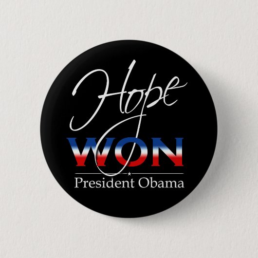 Obama HOPE WON - Button (Voorkant)