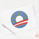 Obama: Houd uw neus vast en stem logo Ronde Sticker (Envelop)