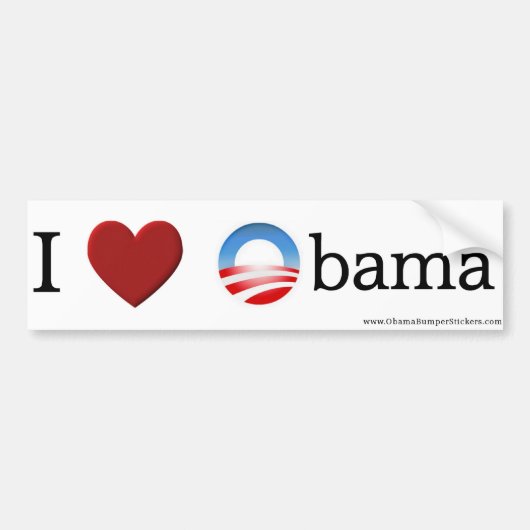 Obama "I Love Obama"-Bumpersticker Bumpersticker (Voorkant)