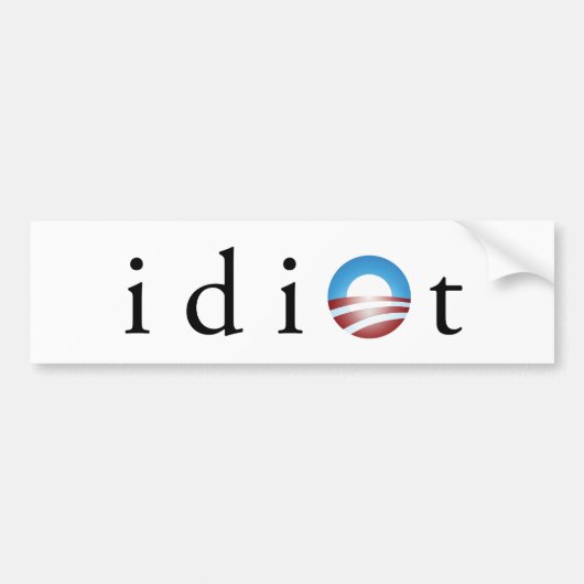 Obama Idiot Bumpersticker (Voorkant)