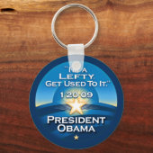 OBAMA: "Ik ben een kleine gewend." Button Sleutelh Sleutelhanger (Voorkant)