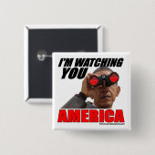 Obama - Ik kijk naar Amerika Vierkante Button 5,1 Cm (Voorkant /achterkant)