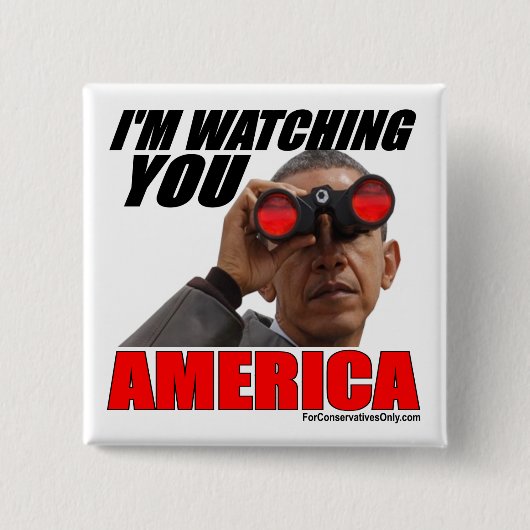 Obama - Ik kijk naar Amerika Vierkante Button 5,1 Cm (Voorkant)