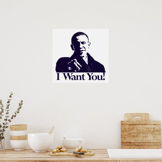 Obama, ik wil je. Poster (Keuken)