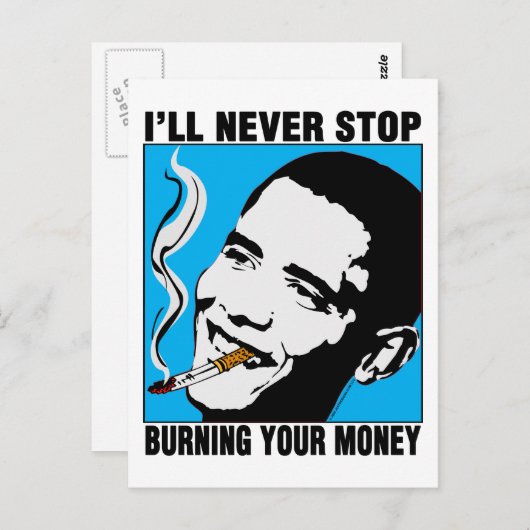 Obama: Ik zal nooit stoppen met Briefkaart (Voorkant / Achterkant)