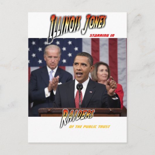 Obama ILLINOIS JONES - Raiders van het Openbare Briefkaart (Voorkant)