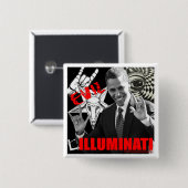 Obama - Illuminati Vierkante Button 5,1 Cm (Voorkant /achterkant)