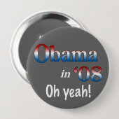 Obama in 08 ronde button 4,0 cm (Voorkant /achterkant)