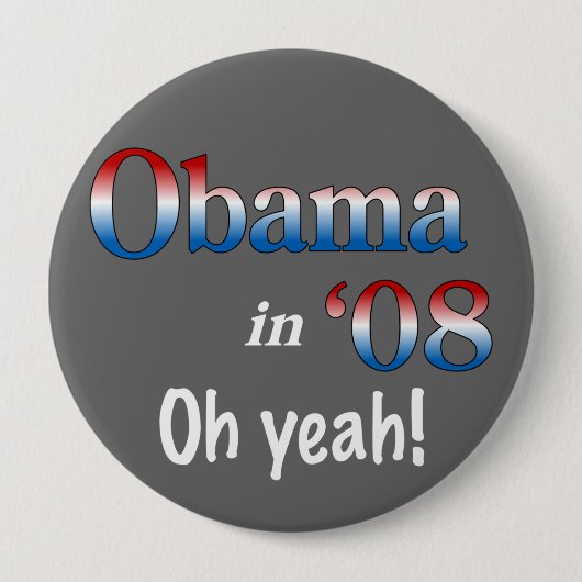 Obama in 08 ronde button 4,0 cm (Voorkant)