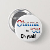 Obama in 08 ronde button 5,7 cm (Voorkant /achterkant)