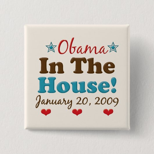 Obama in de Button van het House Square (Voorkant)