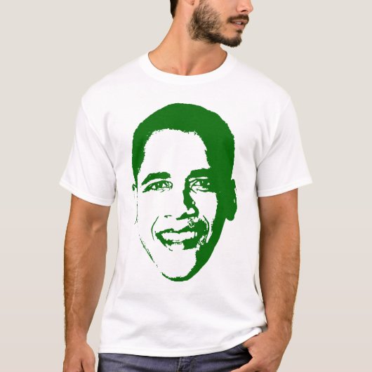 Obama in het groen. t-shirt (Voorkant)