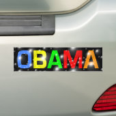 Obama in Kleurrijke Bellen Bumpersticker (Op auto)