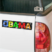 Obama in Kleurrijke Bellen Bumpersticker (Op Truck)