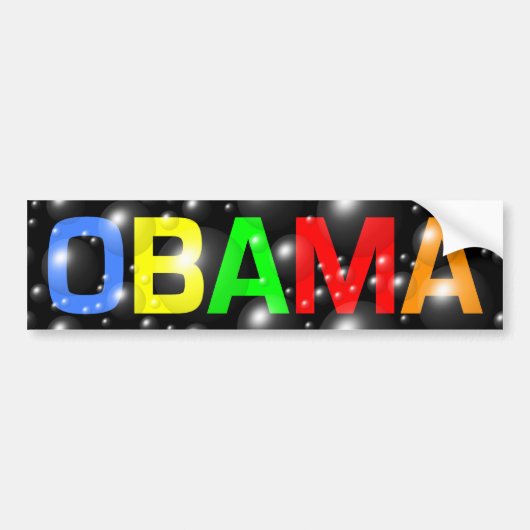 Obama in Kleurrijke Bellen Bumpersticker (Voorkant)