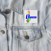 Obama in overlappende O kleuren-Button Vierkante Button 5,1 Cm (In situ)