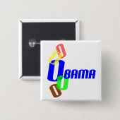 Obama in overlappende O kleuren-Button Vierkante Button 5,1 Cm (Voorkant /achterkant)