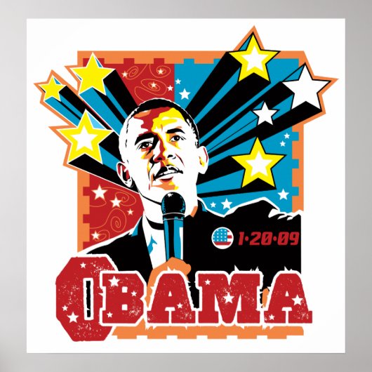 Obama Inaugration Poster - retro stijl (Voorkant)