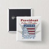 Obama Inaugural Memorabilia Vierkante Button 5,1 Cm (Voorkant /achterkant)