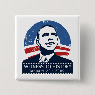 Obama-inauguratie Vierkante Button 5,1 Cm
